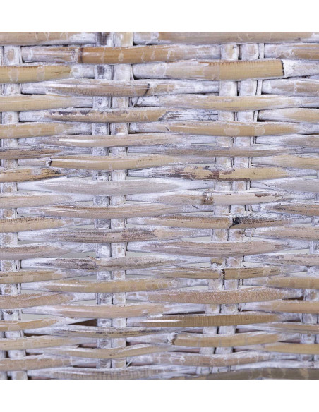 Chaise de repas en rotin blanchi avec coussin