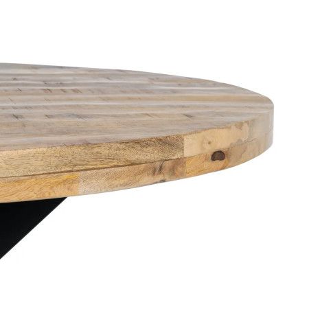 Table de repas en bois de manguier massif ondulé