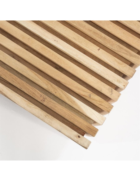 Table basse cubique en manguier strié Tom