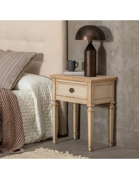 Chevet 1 tiroirs patiné style directoire