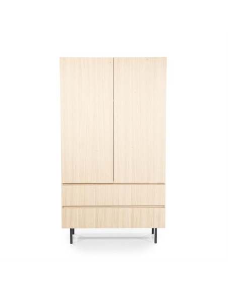 Armoire haute en chêne 2 portes et 2 tiroirs Thomas