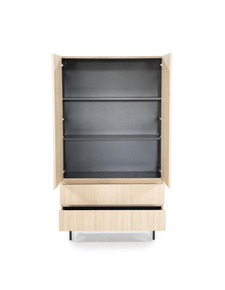 Armoire haute en chêne 2 portes et 2 tiroirs Thomas