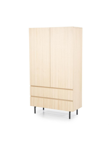Armoire haute en chêne 2 portes et 2 tiroirs Thomas