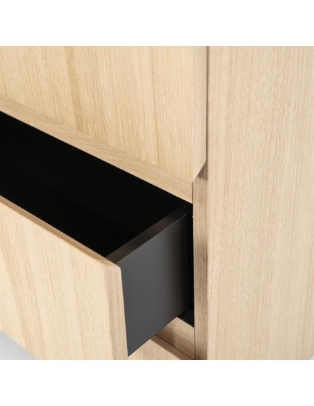 Armoire haute en chêne 2 portes et 2 tiroirs Thomas
