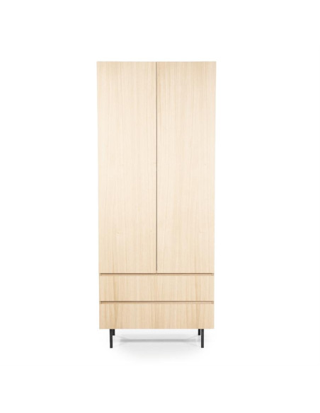 Armoire haute en chêne 2 portes et 2 tiroirs Thomas