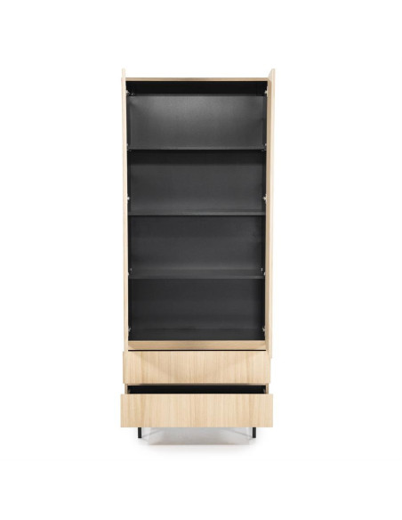 Armoire haute en chêne 2 portes et 2 tiroirs Thomas