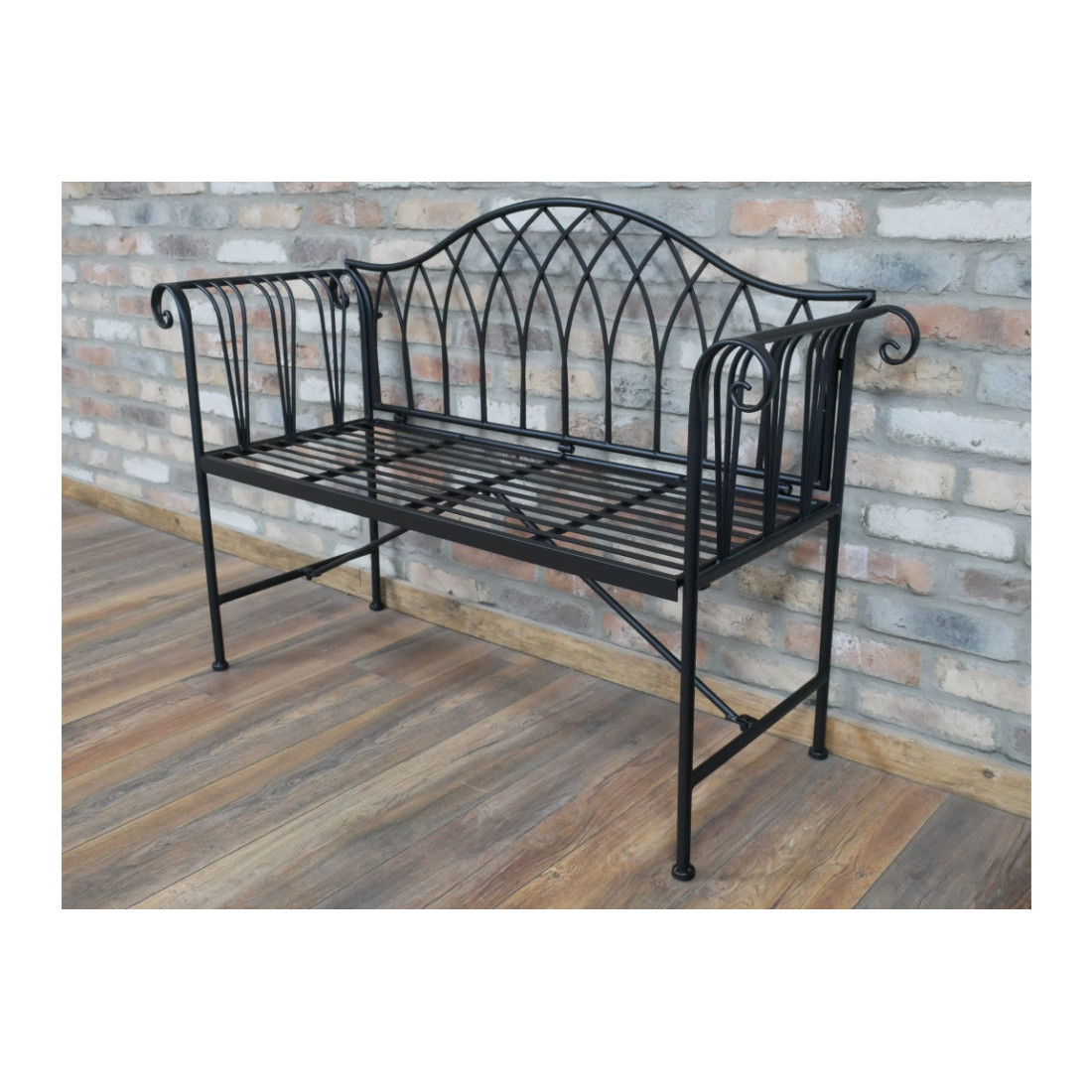 Banc en Métal de Jardin Shabby Meuble Fer pour Parc Rétro