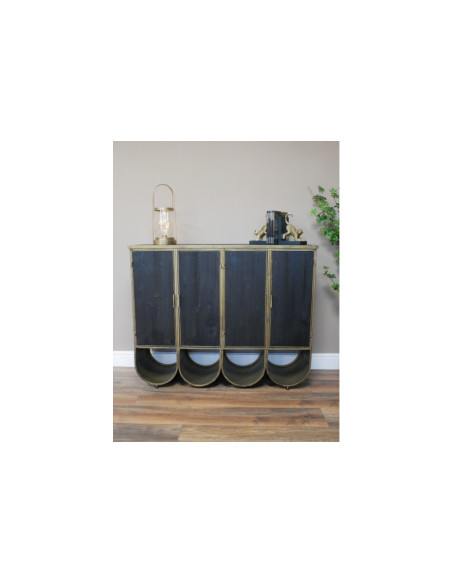 Meuble d'appoint 4 portes avec piètement original