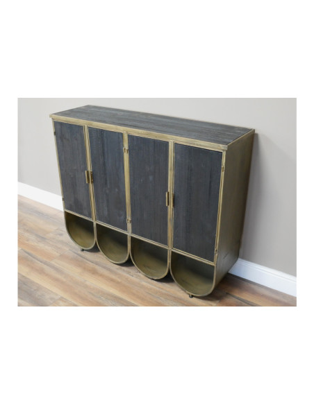 Meuble d'appoint 4 portes avec piètement original