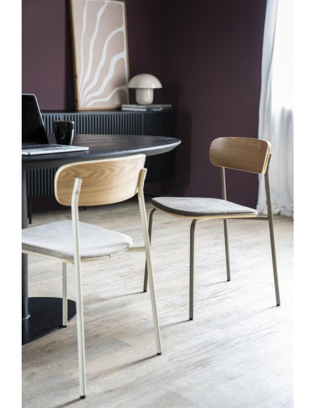 Chaise de repas Skola avec galette en tissu (set de 2)