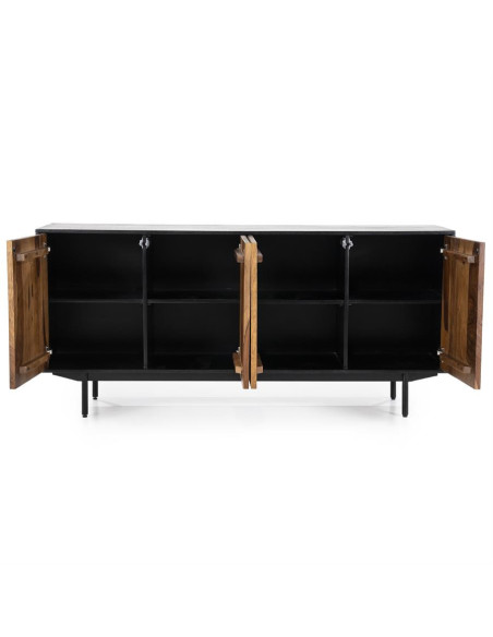 Buffet en bois de sesham strié Alexander