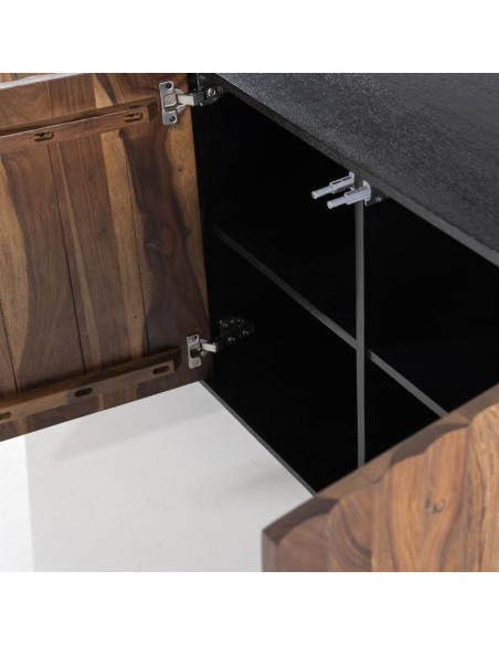 Buffet en bois de sesham strié Alexander