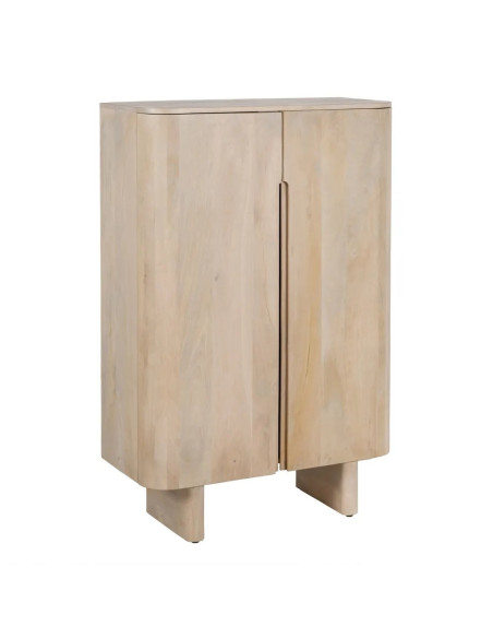 Armoire 2 portes aux bords arrondis style Japandi