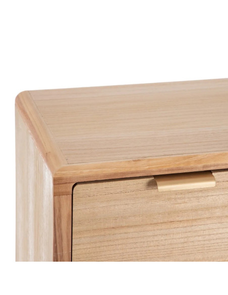 Commode 3 tiroirs en paulownia et rotin Honey