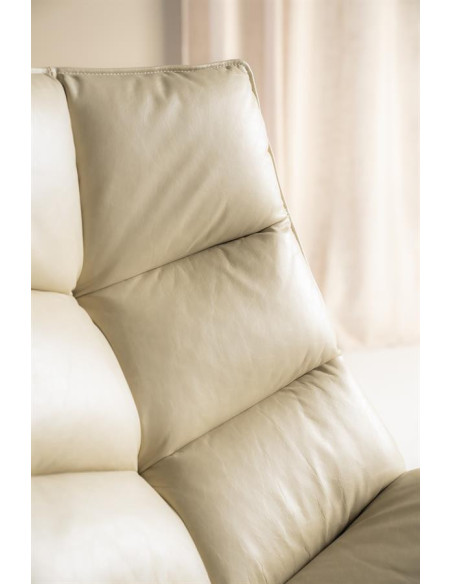 Fauteuil lounge et rotatif confortable en cuir Sven