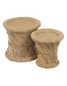 Lot de 2 poufs ronds en... 2