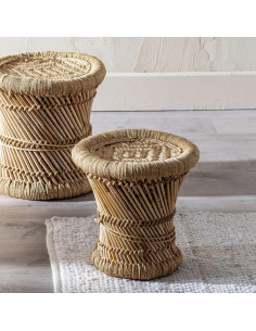 Lot de 2 poufs ronds en...