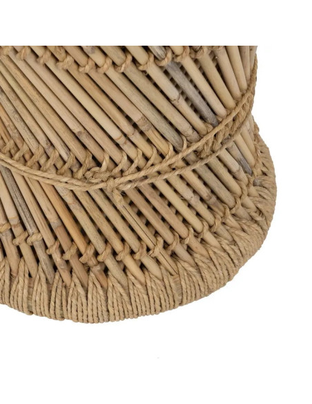 Lot de 2 poufs ronds en bambou et fibre naturelle