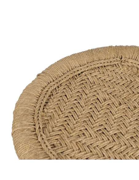 Lot de 2 poufs ronds en bambou et fibre naturelle