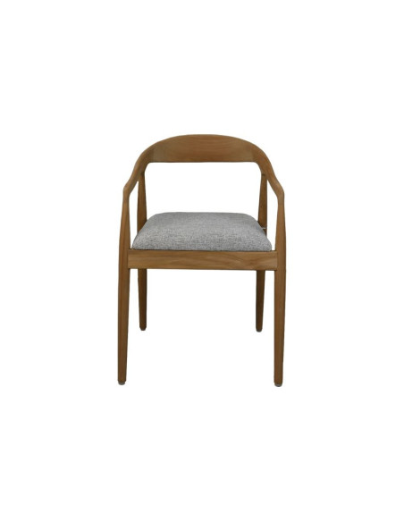 Chaise de repas scandinave en teck avec assise rembourrée