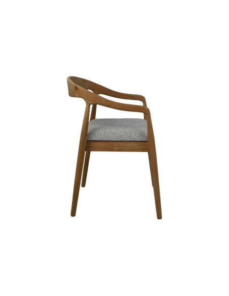 Chaise de repas scandinave en teck avec assise rembourrée