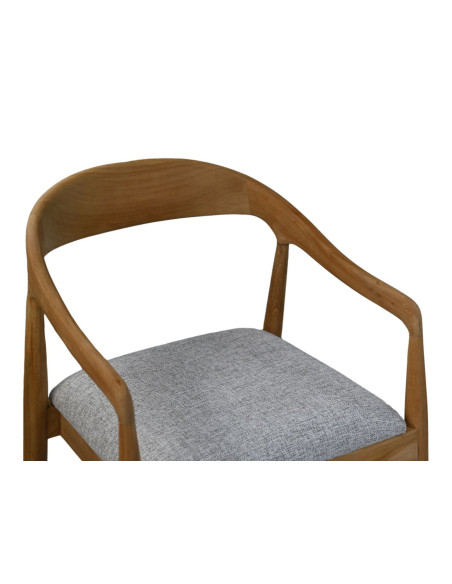 Chaise de repas scandinave en teck avec assise rembourrée