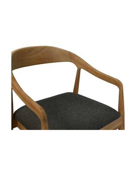 Chaise de repas scandinave en teck avec assise rembourrée