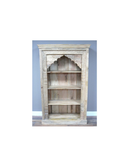 Bibliothèque en manguier sculpté style Oriental