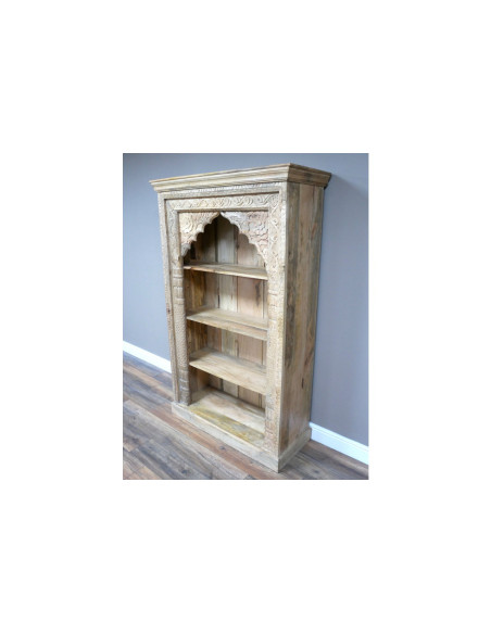 Bibliothèque en manguier sculpté style Oriental