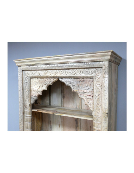 Bibliothèque en manguier sculpté style Oriental
