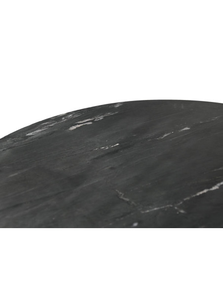 Table ronde de repas en marbre noir avec piètement étoile en métal