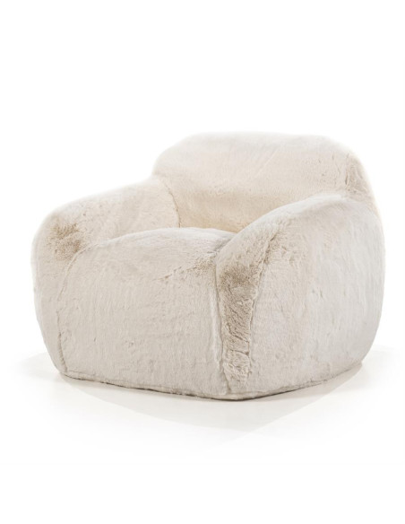 Fauteuil confortable cubique fausse fourrure Hug