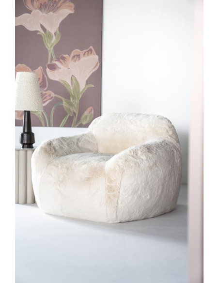Fauteuil confortable cubique fausse fourrure Hug