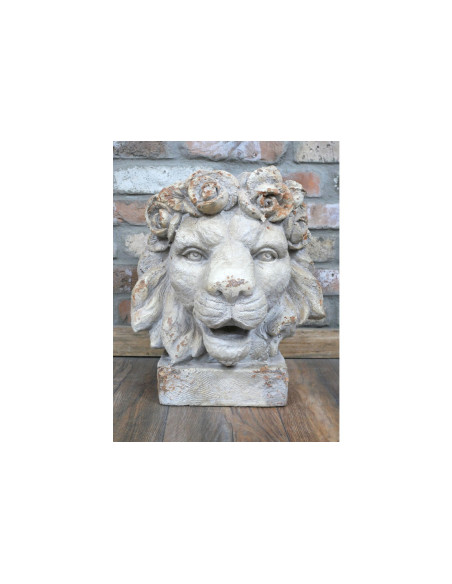 Vase tête de lion à la patine vieillie