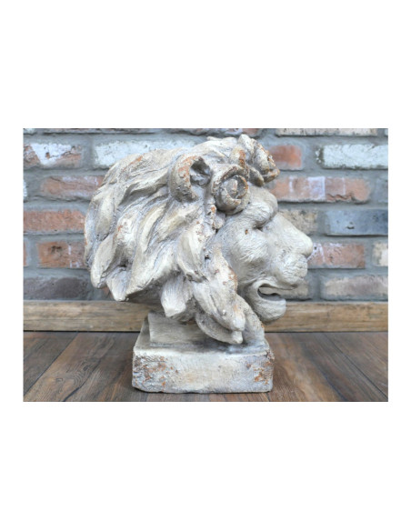 Vase tête de lion à la patine vieillie