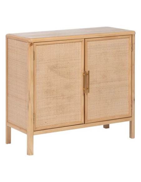 Armoire naturelle deux portes tressées Saphira