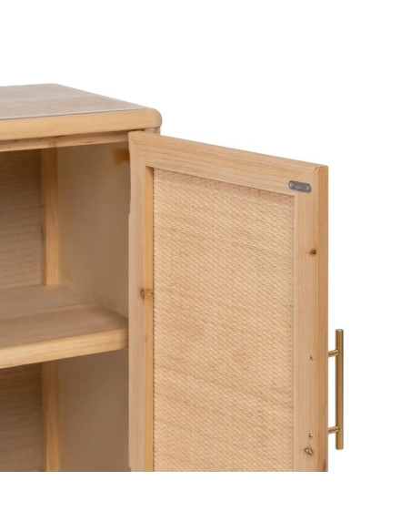 Armoire naturelle deux portes tressées Saphira