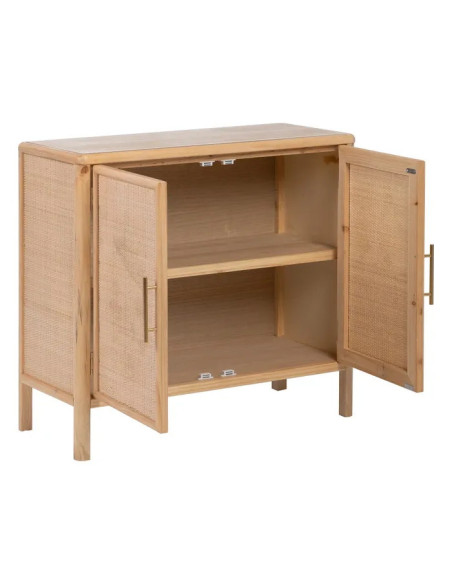 Armoire naturelle deux portes tressées Saphira