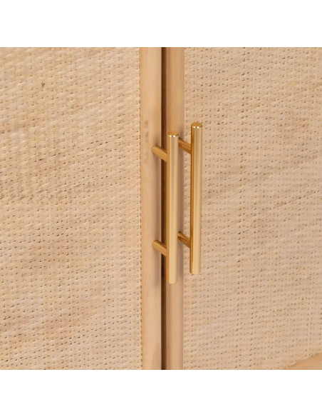 Armoire naturelle deux portes tressées Saphira