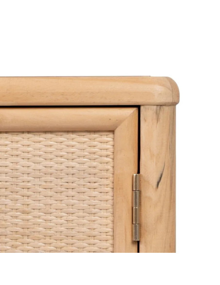 Armoire naturelle deux portes tressées Saphira