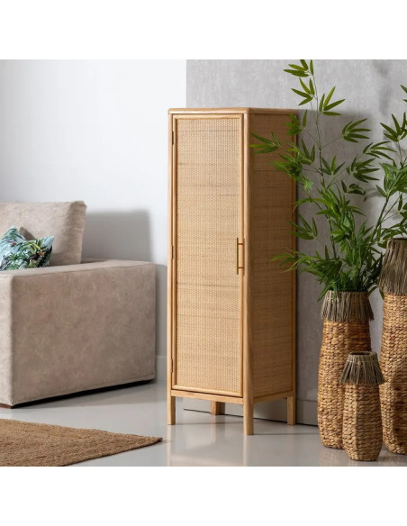 Armoire haute naturelle une porte Saphira