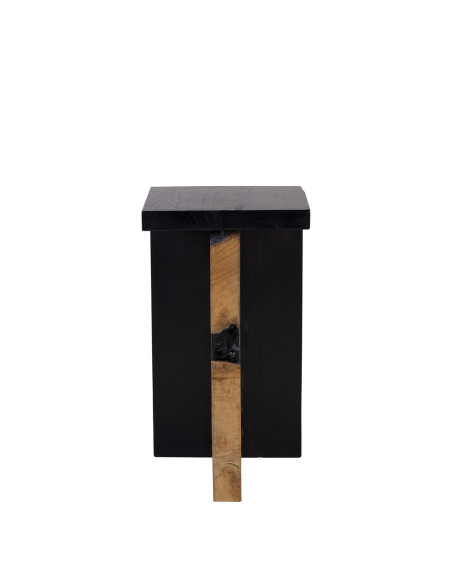 Table d'appoint racine de teck teinté noir