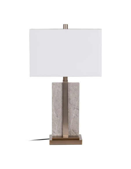 Lampe à poser en marbre et abat-jour en lin