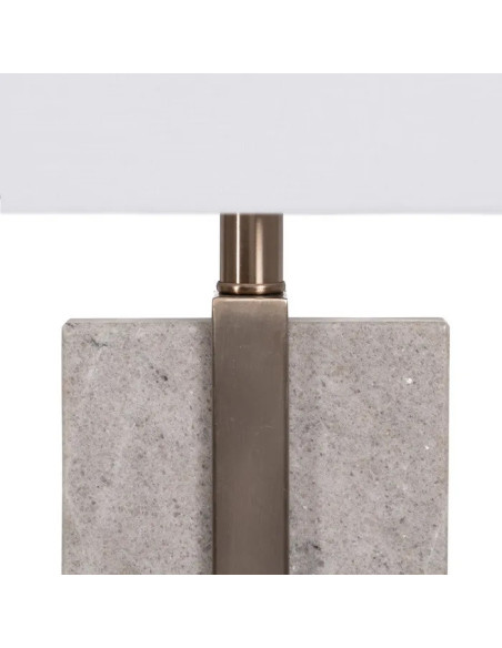 Lampe à poser en marbre et abat-jour en lin