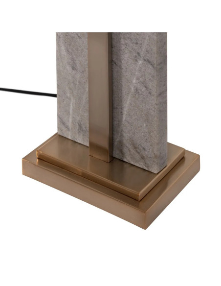 Lampe à poser en marbre et abat-jour en lin
