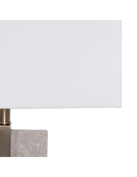 Lampe à poser en marbre et abat-jour en lin