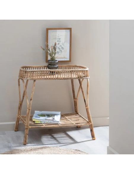 Meuble d'appoint naturel en bambou