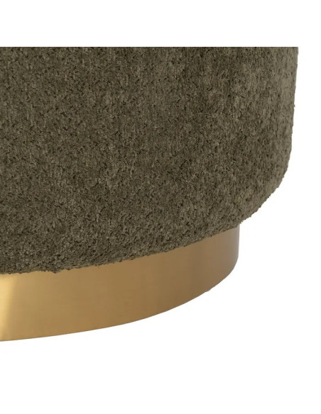 Fauteuil lounge arrondi en tissu et métal doré