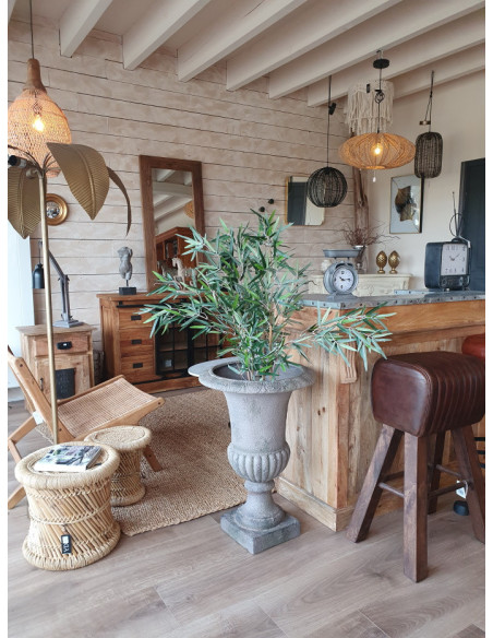 Vase Médicis couleur taupe effet antique