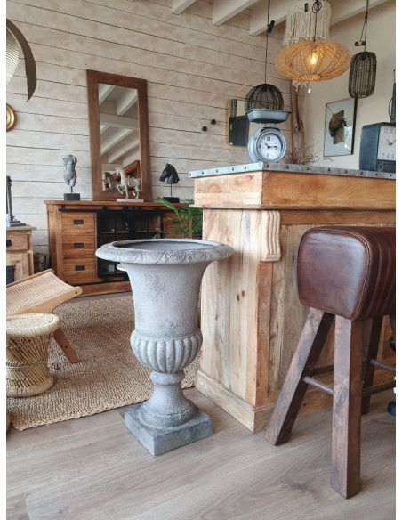 Vase Médicis couleur taupe effet antique